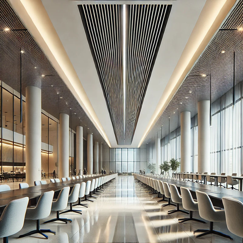 Miệng gió khe dài Linear phù hợp với nhiều công trình thiết kế như hội nghị, văn phòng lớn