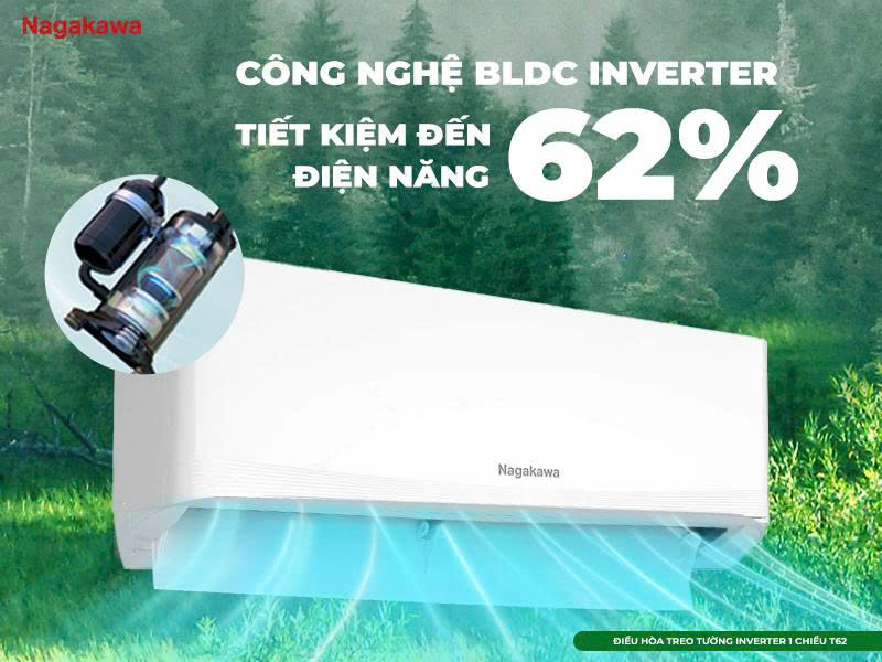 Nagakawa NIS-C09R2T62 tiết kiệm điện, làm lạnh đều và ổn định