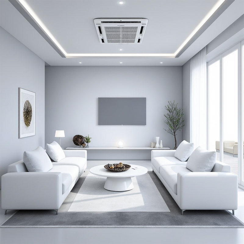 Người dùng nên lựa chọn lắp điều hoà âm trần thạch cao ở vị trí giữa trung tâm phòng