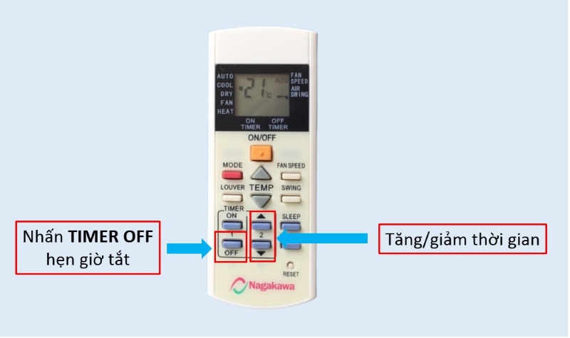 Nếu vô tình bật Timer, điều hòa sẽ tự động tắt theo thời gian đã cài đặt.