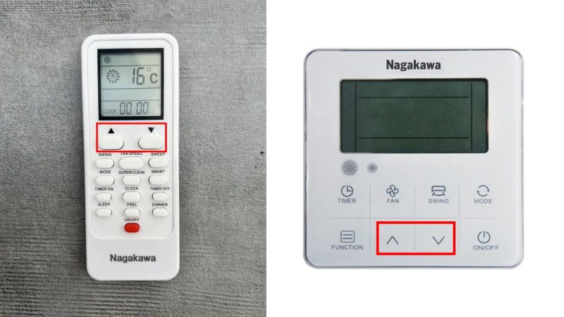 Nhấn mũi tên trên điều khiển để chọn nhiệt độ làm mát khi bật cool điều hòa