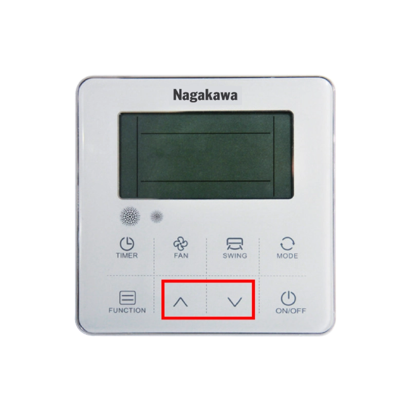 Nút chỉnh nhiệt độ điều khiển gắn tường của điều hoà âm trần Nagakawa