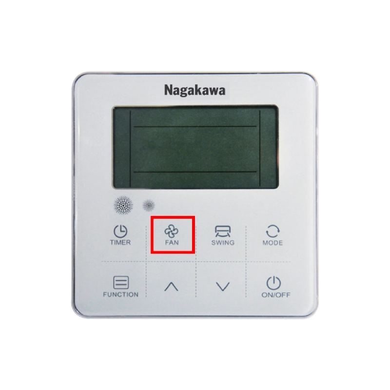 Nút cài đặt tốc độ quạt điều khiển gắn tường của điều hoà âm trần Nagakawa