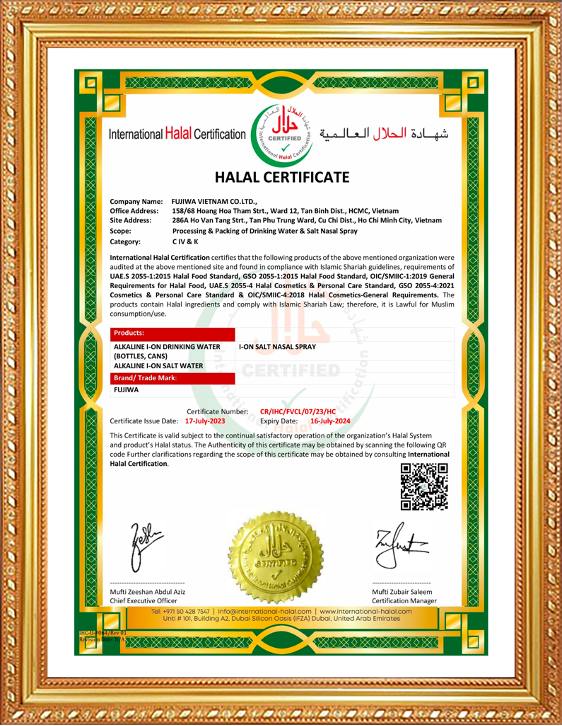 Fujiwa Viet Nam Vinh Dự Tiếp Nhận Chứng Nhận Halal