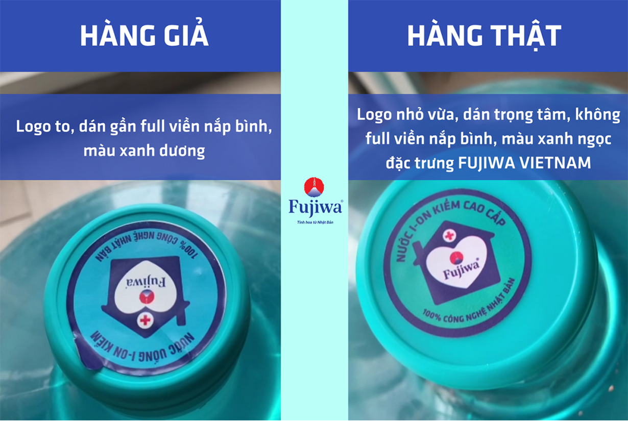 Nhận biết sản phẩm nước bình 19L Fujiwa