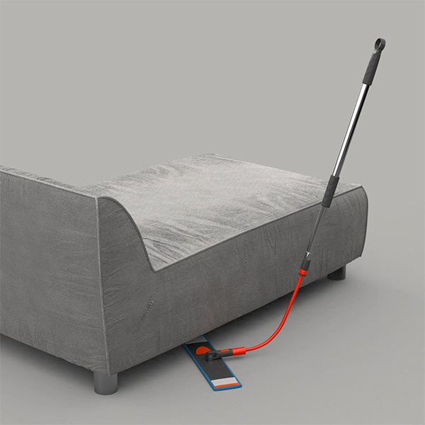 Cán cây lau Flexi tích hợp sẵn thanh nối dài 40cm có thể uốn cong để di chuyển đến các vị trí khó lau như dưới gầm bàn, tủ, kệ