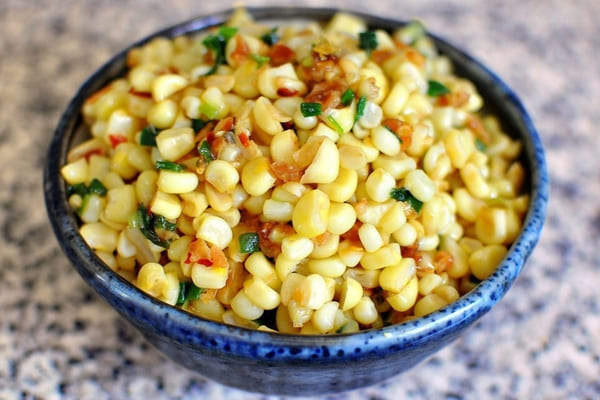 Bắp xào mỡ hành thơm ngon tròn vị