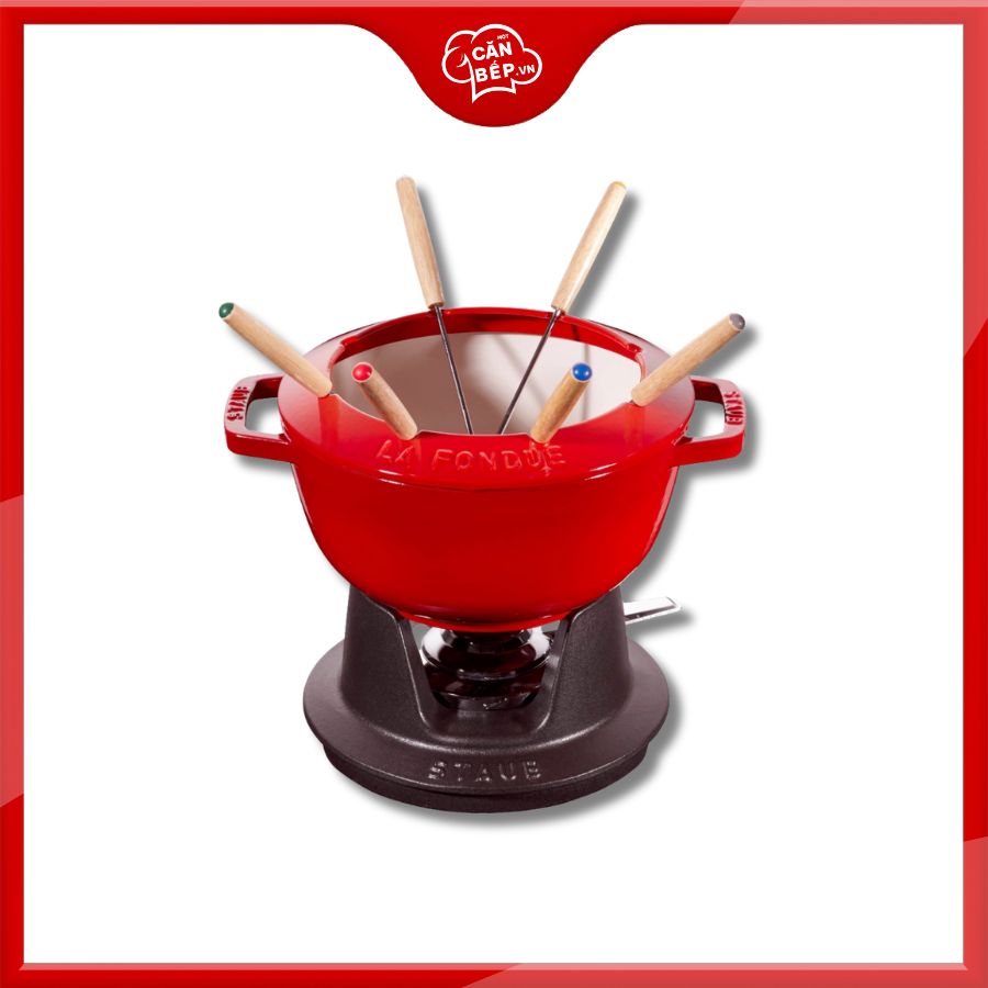 Bộ Fondue STAUB màu đỏ cherry
