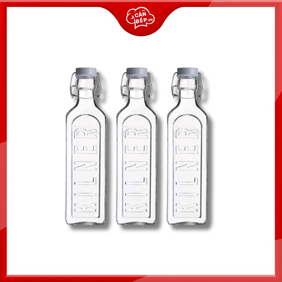 Chai thủy tinh nút xám Kilner