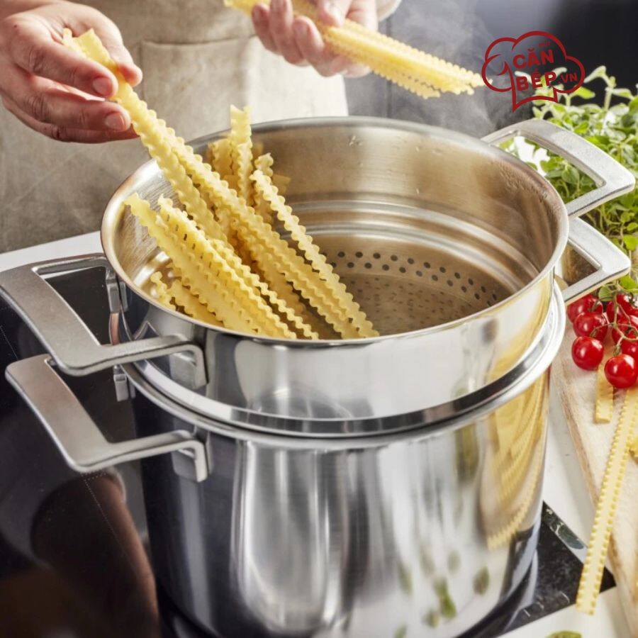 Lưu ý vệ sinh và sử dụng Lồng trụng mì Ý Demeyere Industry 5 - 8L/24cm