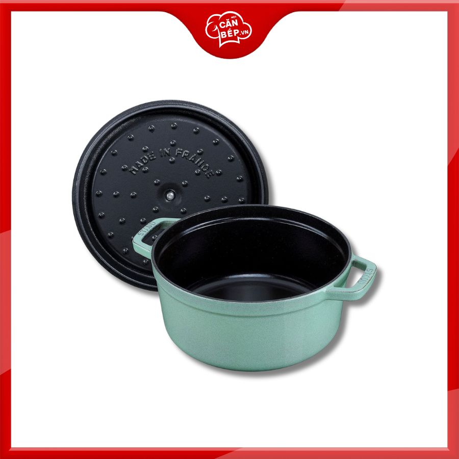 Lưu ý vệ sinh và sử dụng nồi tròn STAUB màu xanh sage 22cm