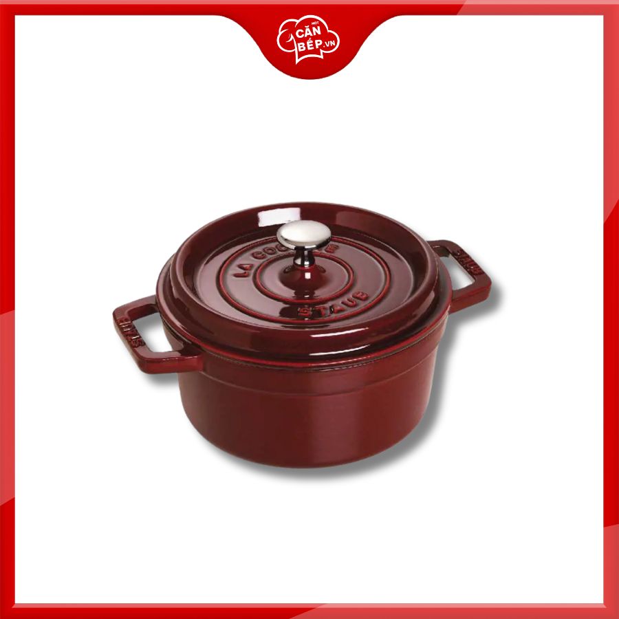 Nồi gang tròn STAUB màu đỏ lựu