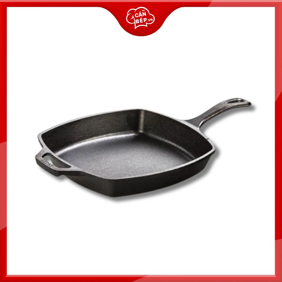 Chảo gang hình vuông Lodge 26cm chính hãng