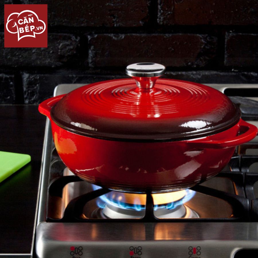 Lưu ý vệ sinh và sử dụng nồi gang LODGE tráng men màu đỏ