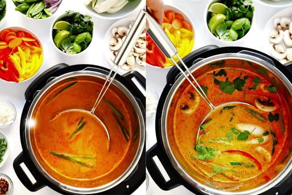 Nước dùng lẩu Thái được nấu bằng gói gia vị