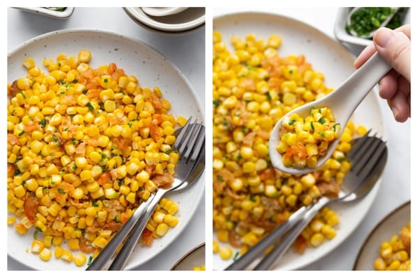 Thưởng thức món bắp xào mỡ hành thôi