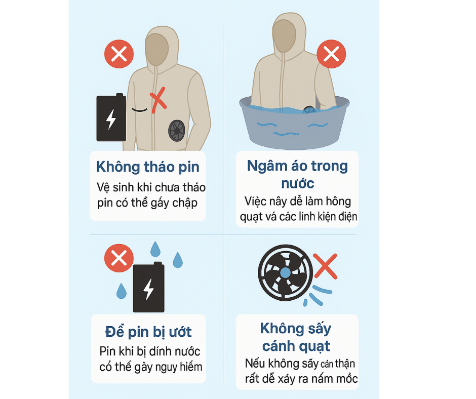 sai lầm thường gặp khi vệ sinh áo điều hòa