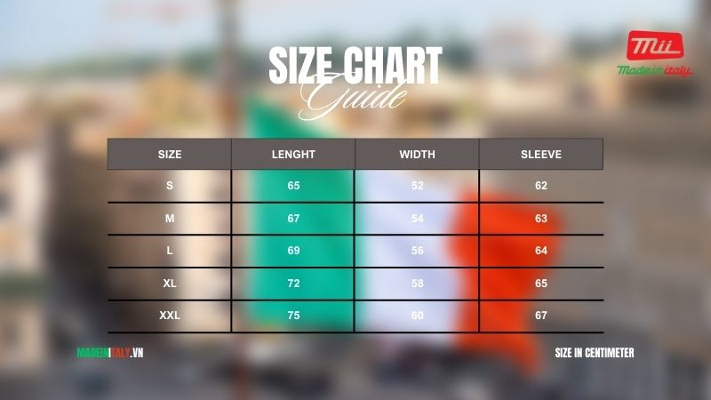 Bảng sizre quần áo của nữ