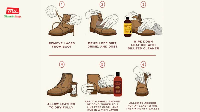 các bước bảo quản vệ sinh giày da