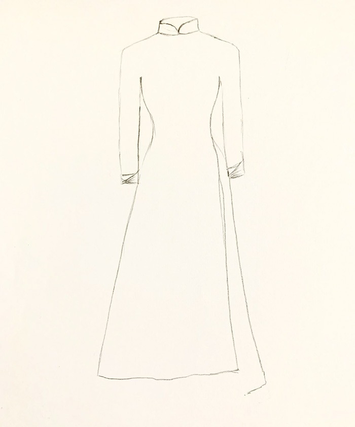 vẽ áo dài việt nam