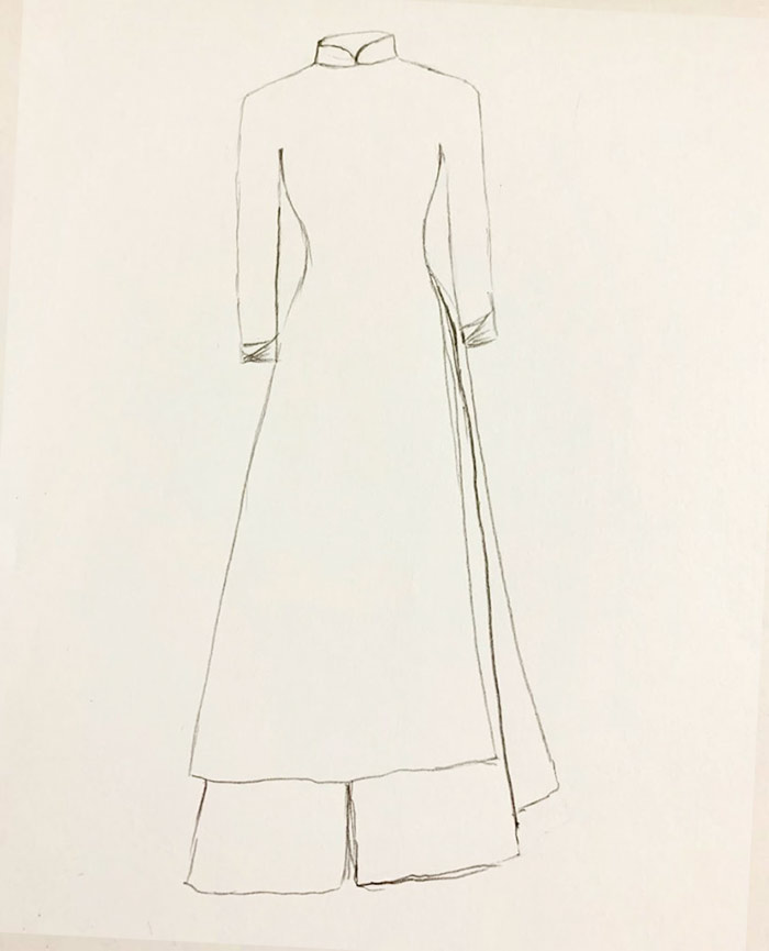 vẽ áo dài việt nam