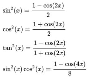 công thức hạ bậc