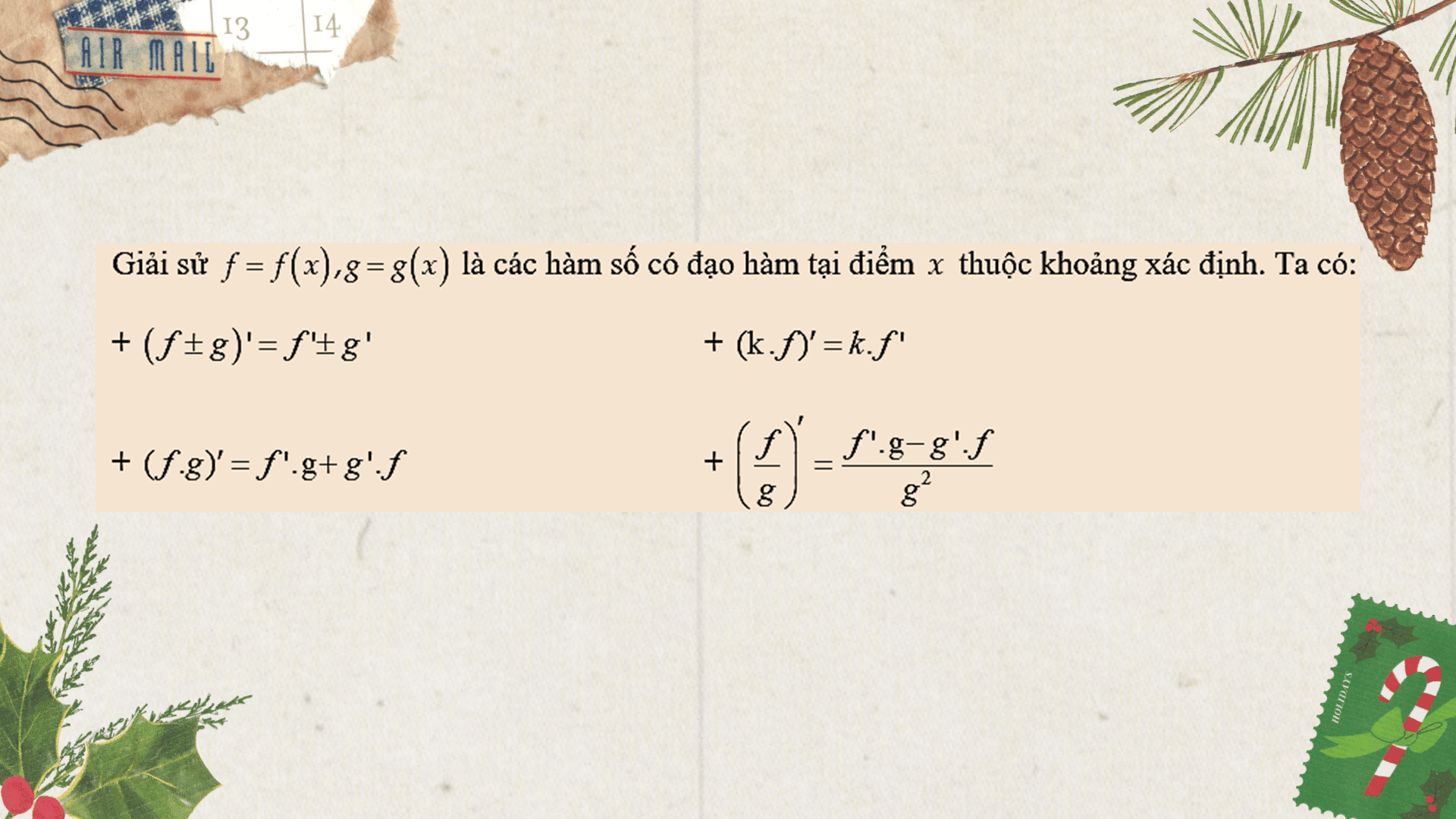 công thức đạo hàm