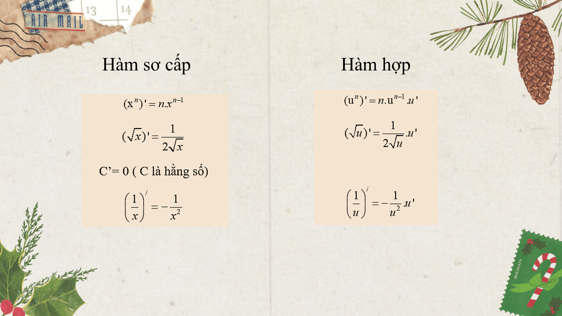 công thức đạo hàm