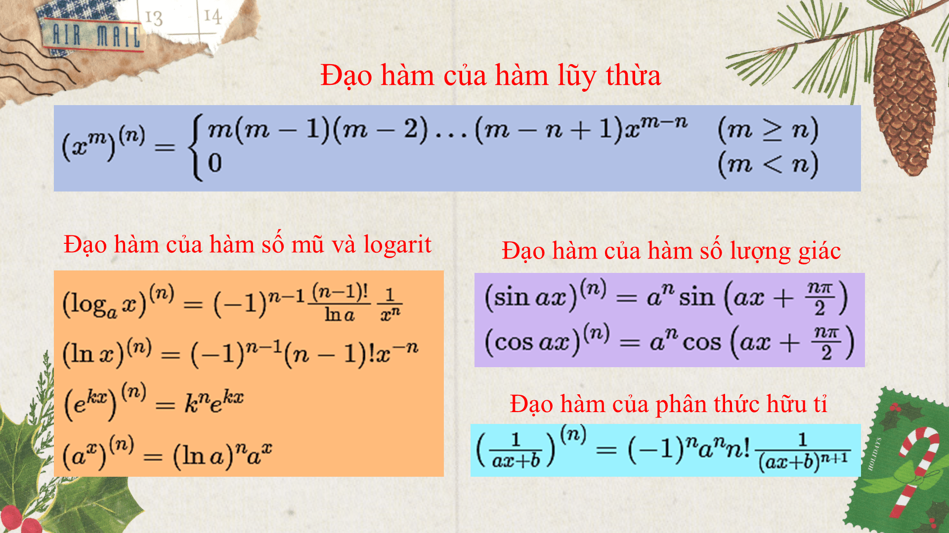 công thức đạo hàm