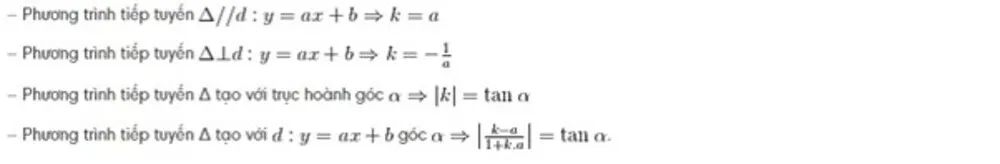 Công thức đạo hàm