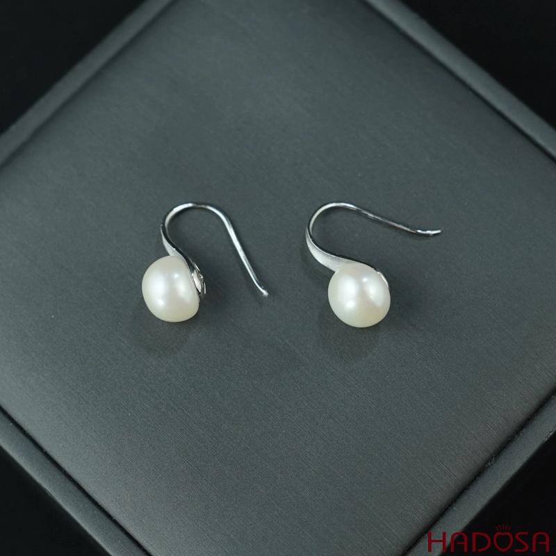 Bông tai đính ngọc trai hạt tròn