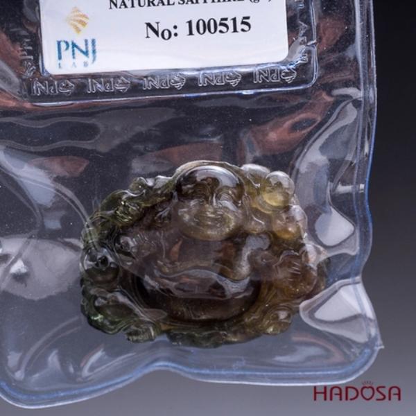 Đá Sapphire Phật Di Lặc Hadosa đặc biệt cao cấp 28x26mm