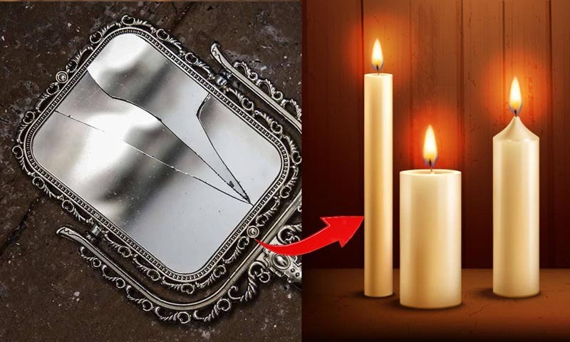Đốt nến, chôn gương vỡ giải xui