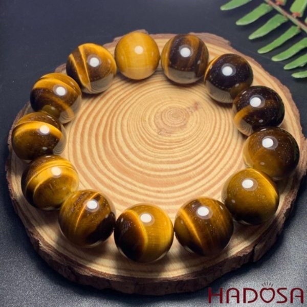 Vòng đá mắt hổ vàng nâu siêu đẹp