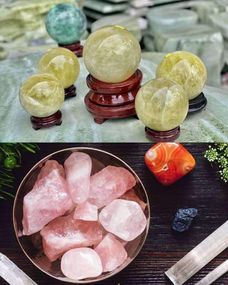 Bạn có thể sử dụng kết hợp đá phong thủy cùng với cây trúc mây.