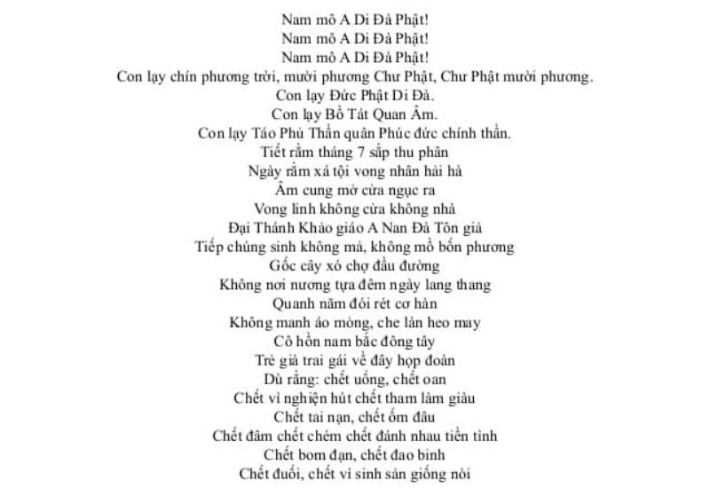 Bài văn khấn cúng cô hồn
