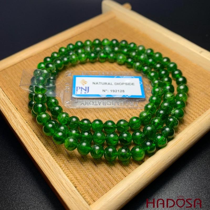 Vòng cuốn Diopside 5mm tinh tế và sang trọng