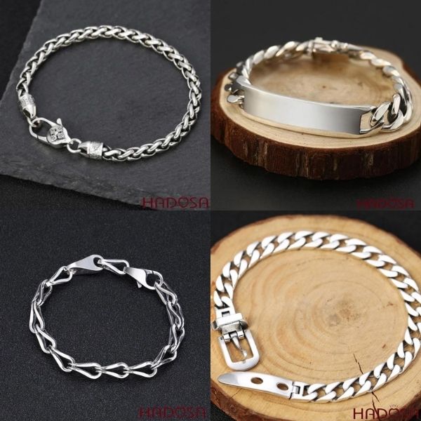 Đơn giản nhưng tinh tế với lắc tay bạc nam trơn