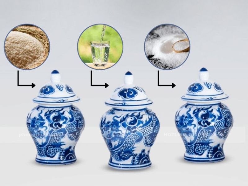 Cách đặt ba hũ muối, gạo và nước lên bàn thờ
