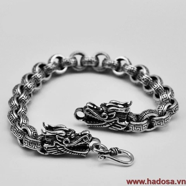 Lắc tay bạc thái hình đầu rồng