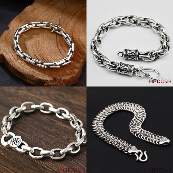 Lắc tay bạc nam mắt xích đầy cá tính và mạnh mẽ