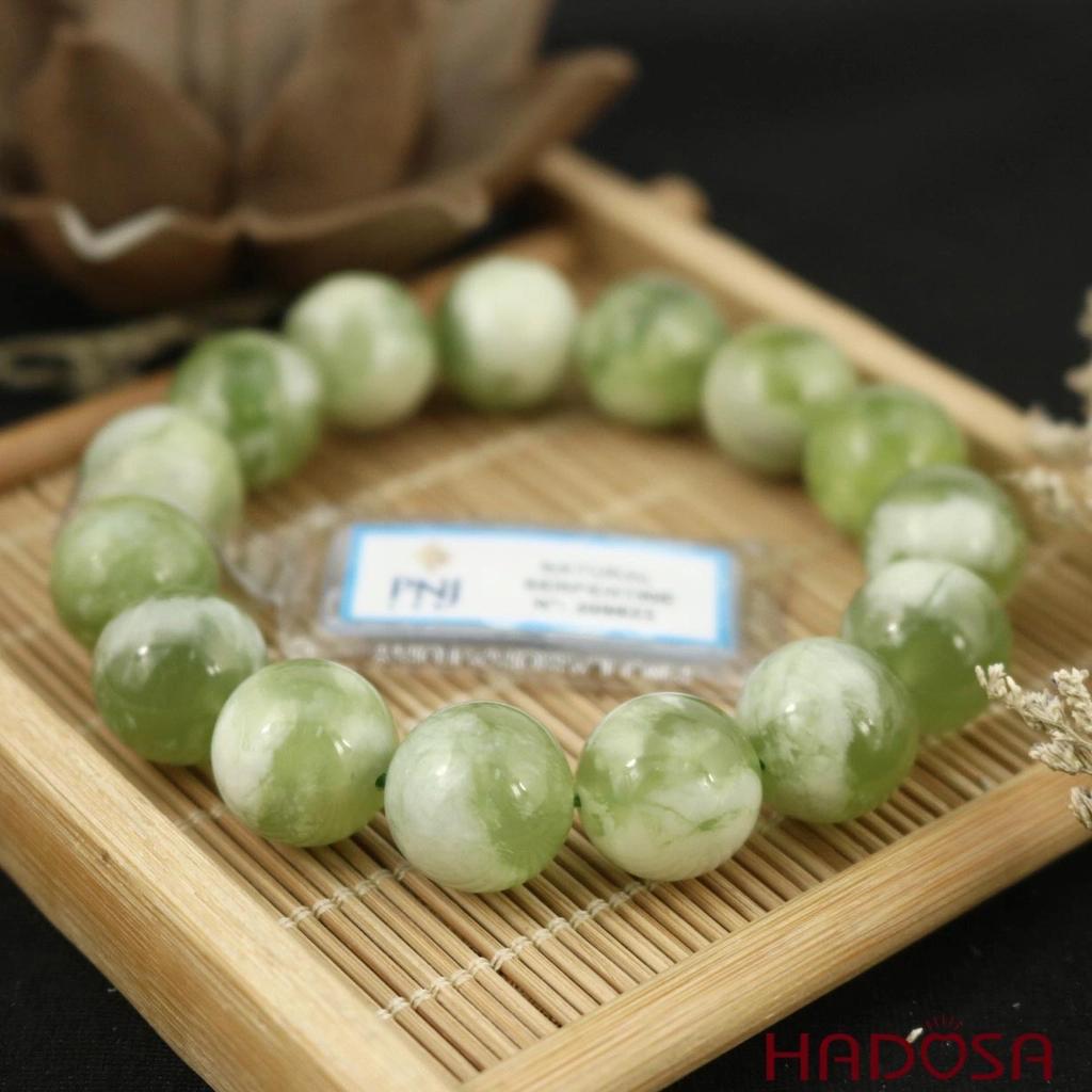 Vòng ngọc Serpentine với 15 hạt ngọc kích thước 14mm