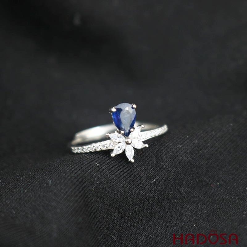 Mẫu nhẫn đá sapphire kích thước 4*6mm