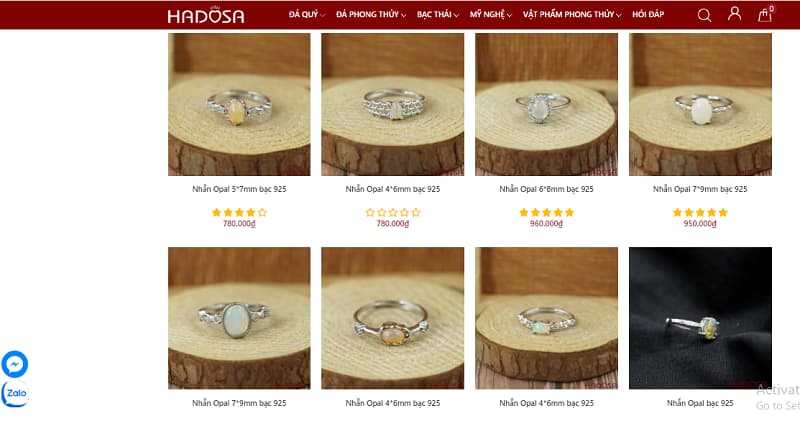 Cửa hàng Hadosa cam kết chất lượng nhẫn đá quý Opal