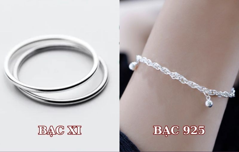 So sánh sự khác nhau giữa hai loại bạc xi và 925