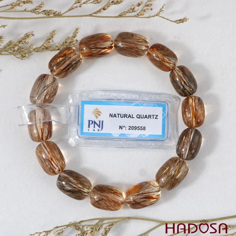 Vòng tay lu thống thạch anh tóc màu nâu