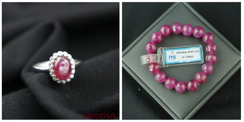 Những trang sức đá quý thiên nhiên Ruby vô cùng bắt mắt