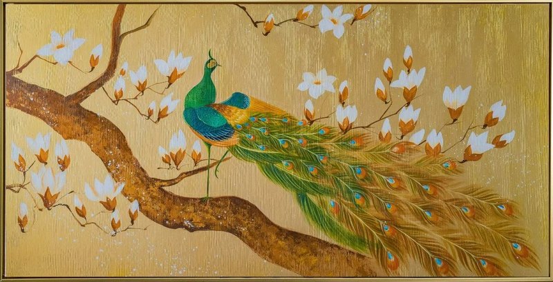 Chim công và hoa mộc lan