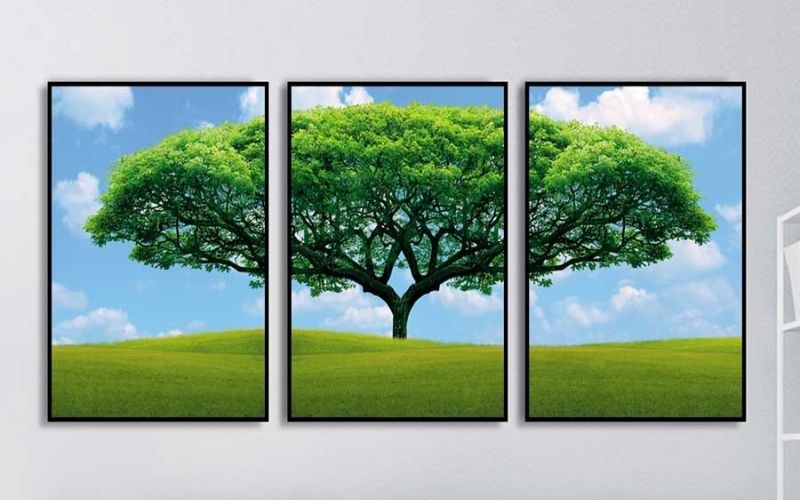 Tranh phong thủy mệnh mộc tông xanh thu hút may mắn