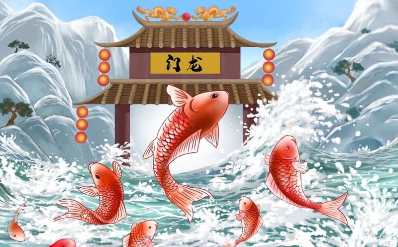 Tranh cá chép hóa rồng